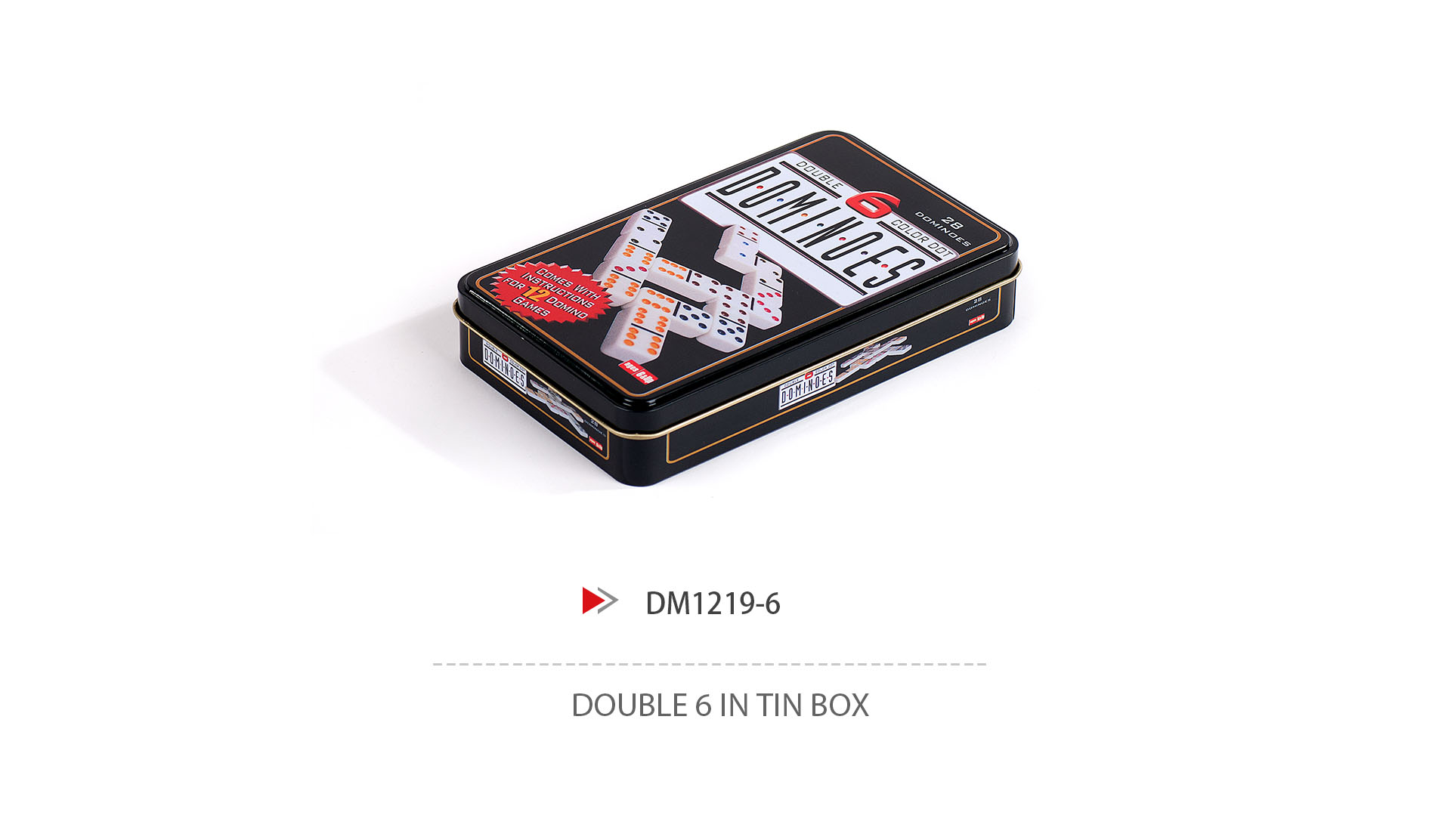 DM1219-6 DOUBLE 6 IN TIN BOX